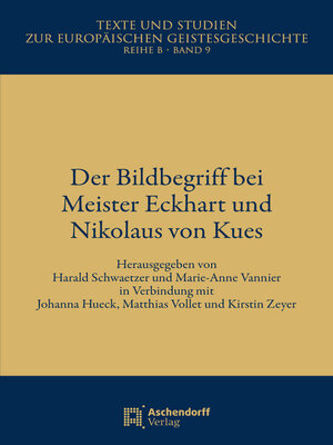 cover image of Der Bildbegriff bei Meister Eckhard und Nikolaus von Kues
